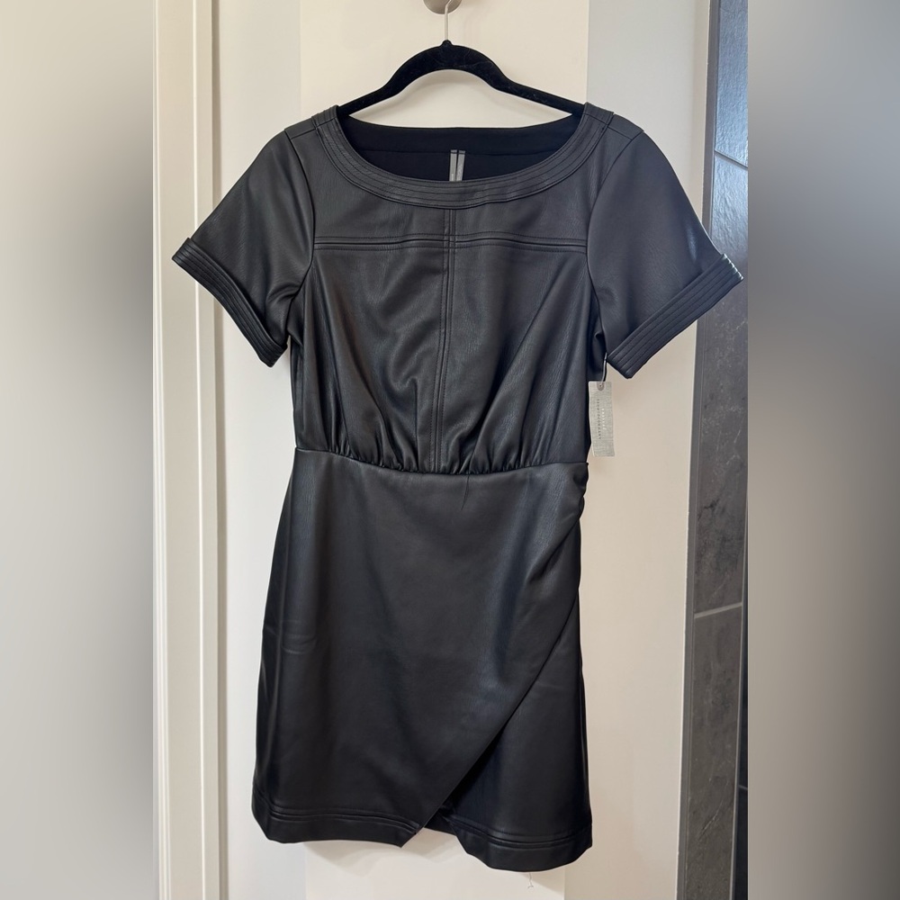 Anthropologie Faux Leather Dress NWT